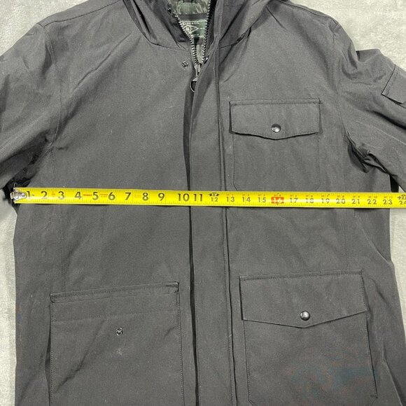 G. H. BASS CO. HARD SERVICE‎ HOODED RAIN JACKET MENS BLACK LARGE - Picture 8 of 10